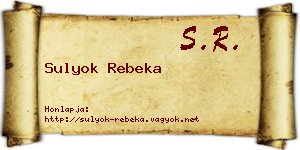 Sulyok Rebeka névjegykártya